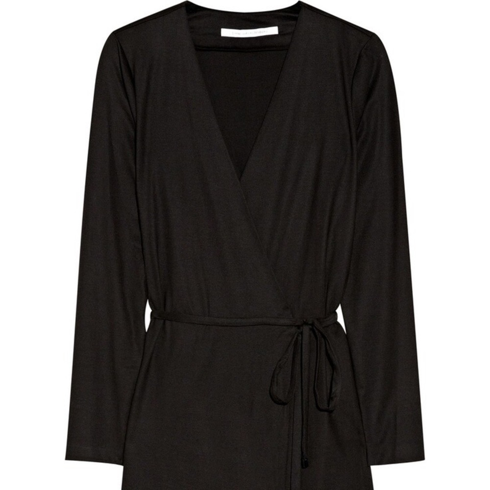 Diane Von Furstenberg Black Long Sleeve Wrap Dress